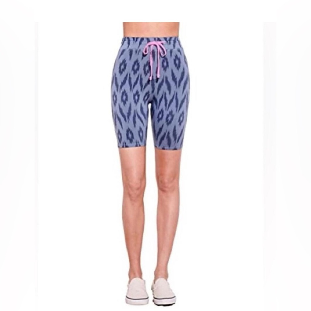 Sundry Blue Indigo Ikat Bike Shorts Size XS NEW